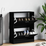 Shoe Cabinet Black 63x24x81 cm Engineered Wood 342558