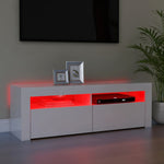TV Cabinet with LED Lights High Gloss White 120x35x40 cm 804316