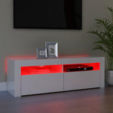 TV Cabinet with LED Lights High Gloss White 120x35x40 cm 804316