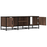 TV Cabinet Brown Oak 120x35x41 cm Engineered Wood and Metal 848843