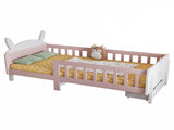 Wooden bed, Rabbit-Shaped Bed Frame, 3ft single bed 90190cm, Storage bed, Sturdy bed slats,With a N604P499973P