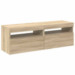 TV Cabinets with LED Lights 2 pcs Sonoma Oak 60x35x40 cm 804416