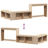 Bedside Cabinet with Desk 232x122x75 cm Solid Wood Pine 855750