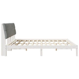 Bed Frame with Upholstered Headboard White 200 x 200 cm 3394382