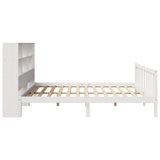 ZNTS Bookcase Bed without Mattress White 180x200 cm Super King Solid Wood Pine 3321711