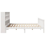 Bookcase Bed without Mattress White 180x200 cm Super King Solid Wood Pine 3321711