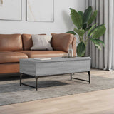 Coffee Table Grey Sonoma 100x50x40 cm Engineered Wood and Metal 845379