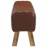 Bench 110 x 30 x 45 cm Real Leather Brown Diamond 42042113