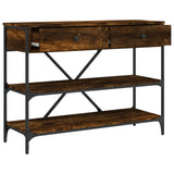 Console Table with Drawers and Shelves Smoked Oak Engineered Wood 833405