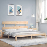 Bed Frame without Mattress Super King Size Solid Wood Pine 3193546