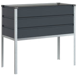 Planter Anthracite 100 x 45 x 90 cm Galvanised Steel 42018230
