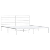 Metal Bed Frame without Mattress with Headboard White 183x213cm 352373