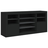 Sideboard with LED Lights Black 142.5x37x67 cm 3209087