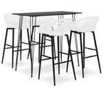 5 Piece Bar Set Black and White 3057376
