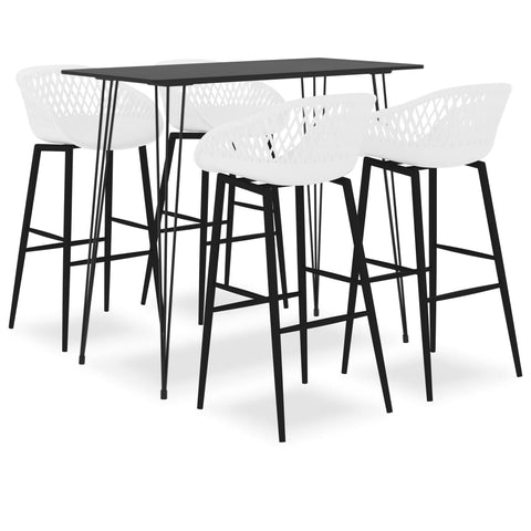5 Piece Bar Set Black and White 3057376