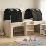 Kids'High Bed Frame with Tunnel 3 pcs Sonoma Oak and Black 3423544
