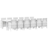Garden Dining Set 13 pcs White Polt rattan 3378784