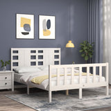 Bed Frame without Mattress White Small Double Solid Wood Pine 3192787