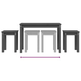 Nesting Tables 3 pcs Grey Solid Wood Pine 824980
