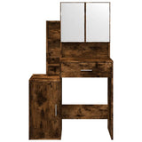 Dressing Table with Cabinet Smoked Oak 80x35x132 cm 848238