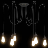 Pendant Lamp with 6 Lamp Holders E27 Black Metal 4103455