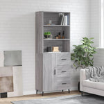 Highboard Grey Sonoma 69.5x34x180 cm Engineered Wood 3189467
