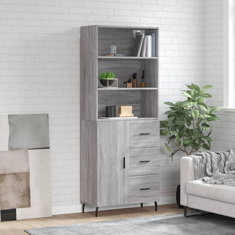 Highboard Grey Sonoma 69.5x34x180 cm Engineered Wood 3189467