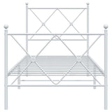 Metal Bed Frame without Mattress with Footboard White 75x190cm 376559