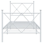 Metal Bed Frame without Mattress with Footboard White 75x190cm 376559