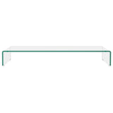 TV Stand/Monitor Riser Glass Clear 90x30x13 cm 244130