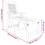 Sun Lounger White Plastic Standard Sun Lounger Size Foldable 364705