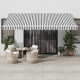 Manual Retractable Awning Anthracite&White 450x350 cm 3215796