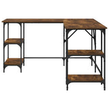 Desk Smoked Oak 139x139x75 cm Engineered Wood 837594