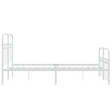 Metal Bed Frame without Mattress with Footboard White 120x190cm 376664