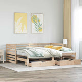 Daybed with Drawers without Mattress 90x200 cm Solid Wood 3302195