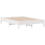 Bed Frame without Mattress White 140x190 cm Solid Wood Pine 3306901