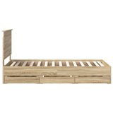 Bed Frame with Drawer Sonoma Oak 100 x 200 cm Engineer Wood 3409491