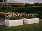 Garden Planter with LED 2 pcs White 30 x 60 x 30 cm Steel 8008087