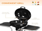 Portable Charcoal Kettle Grill Outdoor Barbecue Trolley BBQ Heat Smoker Grilling with 2 Wheels, T3398P320039