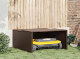 Robot Mower Garage Brown 86x90x52/57 cm Poly Rattan 365405