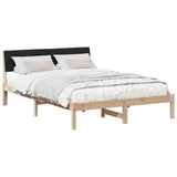Bed frame Brown and black 135 x 190 cm Solid pine wood 878691