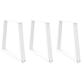 Dining Table Legs V-Shape 3 pcs White 80x cm Steel 4012589