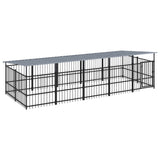 Outdoor Dog Kennel with Roof Steel 9.38 m 3124610