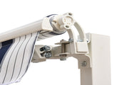 Manual Retractable Awning, 2.5x2 m-Dark Blue/White Stripes T3398P310342