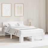 Bed Frame with Headboard White 120 x 190 cm Solid Pine Wood 872579
