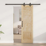 Sliding Door Manual Natural and black 61 x 198.5 cm 3333492