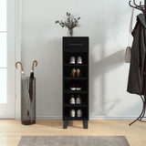 Shoe Cabinet Black 30x35x105 cm Engineered Wood 829701
