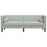 Sofa Light Grey 194 x 74.5 x 70.5 cm Velvet 42013022