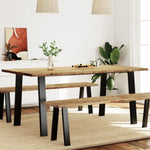 ZNTS Dining Table 150x90x75 cm Solid Wood Acacia 353298