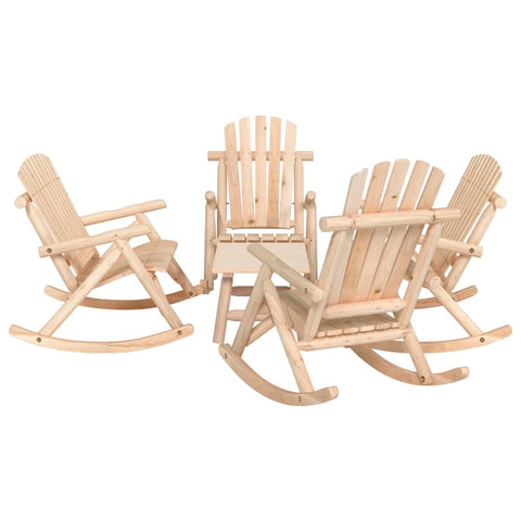 ZNTS 5 Piece Garden Lounge Set Solid Wood Spruce 3185529